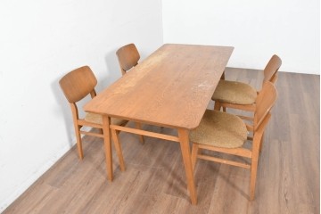 中古　トラックファニチャー(TRUCK FURNITURE)　楢(ナラ)材　ナチュラルな素材感が魅力のTORCH(トーチ)チェア4脚セット　定価(4脚合計)約32万7千円　(R-086861)