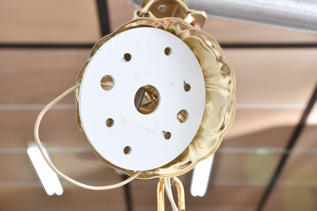 中古　イタリア製　ルミナベッラ取り扱い　De Majo(デ・マヨ)　ムラーノガラスの鮮やかなブルーが映える6灯シャンデリア　定価推定100万円以上　(R-086863)