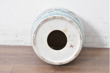 和製ヴィンテージ　高級品　GOLD IMARI　扇面模様(山水図・花鳥図)が描かれた有田焼のスツール　(R-086865)