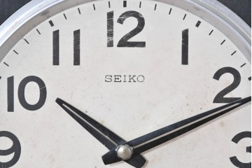 和製ヴィンテージ　精工舎(SEIKOSHA、セイコー)　ガラス窓の幾何学模様が印象的なスクエア型振り子時計　(R-086868)