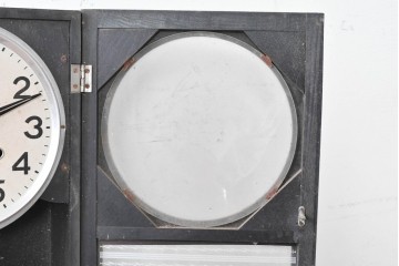 和製ヴィンテージ　精工舎(SEIKOSHA、セイコー)　ガラス窓の幾何学模様が印象的なスクエア型振り子時計　(R-086868)