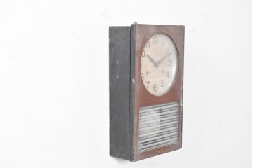 和製ヴィンテージ　精工舎(SEIKOSHA、セイコー)　ガラス窓の幾何学模様が印象的なスクエア型振り子時計　(R-086868)