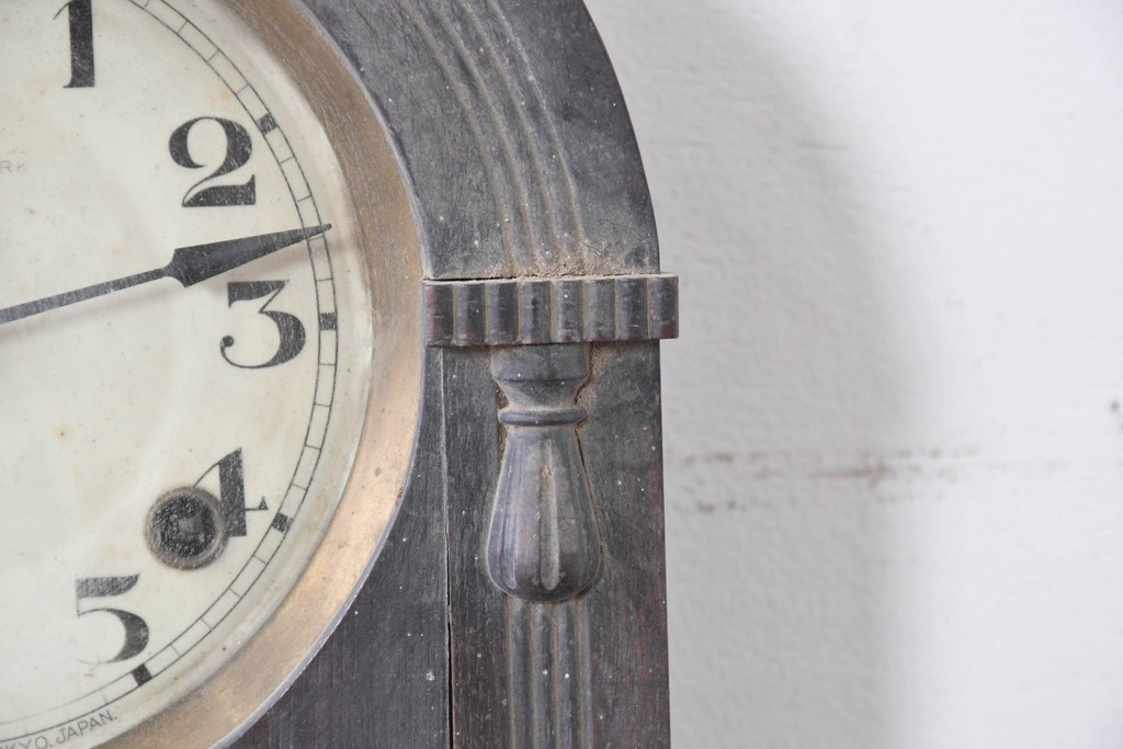和製アンティーク　大正ロマン　精工舎(SEIKOSHA、セイコー)　アーチ型が可愛らしい小ぶりな振り子時計　(R-086869)