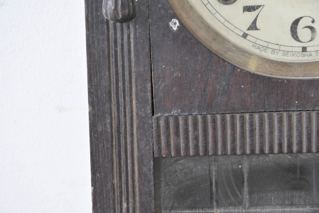 和製アンティーク　大正ロマン　精工舎(SEIKOSHA、セイコー)　アーチ型が可愛らしい小ぶりな振り子時計　(R-086869)
