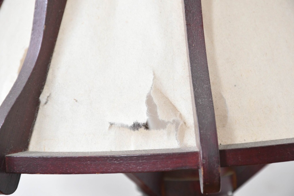 中古　民芸家具　木芸研究会　和洋折衷な挽き物×和紙張りのテーブルランプ　(R-086870)