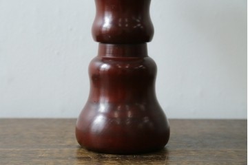 中古　民芸家具　木芸研究会　和洋折衷な挽き物×和紙張りのテーブルランプ　(R-086870)