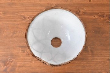 《引っ掛けシーリング式ペンダントライト加工費込み》　和製アンティーク　和の趣漂う竹網み細工のペンダントライト　(R-086871)