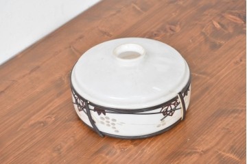 《引っ掛けシーリング式ペンダントライト加工費込み》　和製アンティーク　切子細工(葡萄)とセルロイド装飾をあしらったペンダントライト　(R-086874)