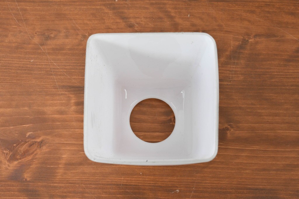 《引っ掛けシーリング式ペンダントライト加工費込み》　和製アンティーク　シンプルな台形フォルムのガラスペンダントライト　(R-086875)