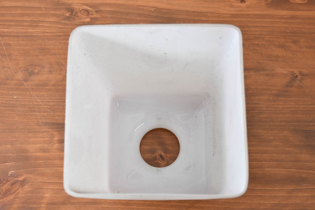 《引っ掛けシーリング式ペンダントライト加工費込み》　和製ヴィンテージ　シンプルな台形フォルムのガラスペンダントライト　(R-086877)