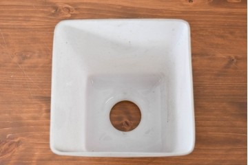 《引っ掛けシーリング式ペンダントライト加工費込み》　和製ヴィンテージ　シンプルな台形フォルムのガラスペンダントライト　(R-086877)