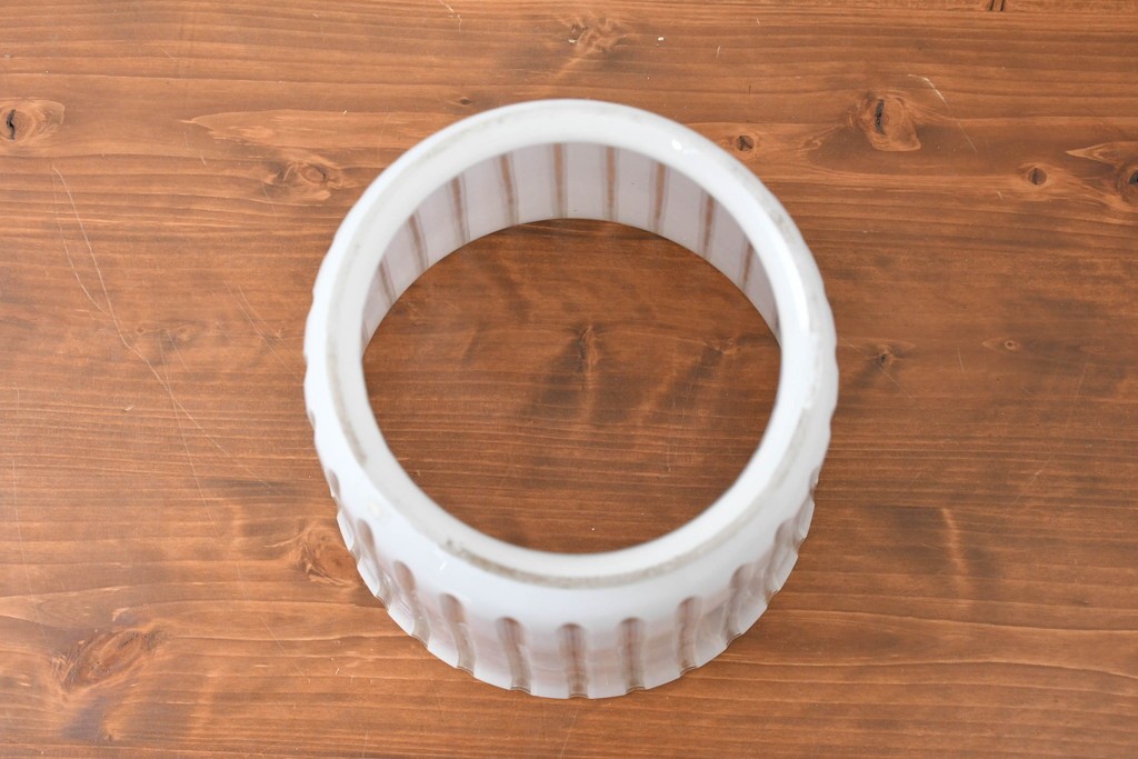 《引っ掛けシーリング式ペンダントライト加工費込み》　和製アンティーク　希少デザイン　大振りサイズ　レトロなストライプが可愛らしい切子細工のペンダントライト　(R-086879)