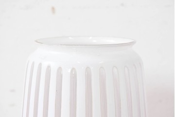 《引っ掛けシーリング式ペンダントライト加工費込み》　和製アンティーク　希少デザイン　大振りサイズ　レトロなストライプが可愛らしい切子細工のペンダントライト　(R-086879)