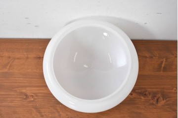 《天井・壁付け照明加工費込み》　和製ヴィンテージ　ふっくらとした円形フォルムのシンプルなシーリングライト　(R-086882)