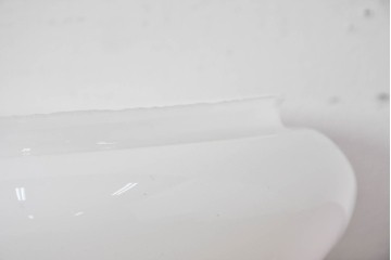 《天井・壁付け照明加工費込み》　和製ヴィンテージ　ふっくらとした円形フォルムのシンプルなシーリングライト　(R-086882)