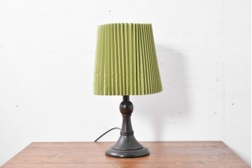 中古　松本民芸家具　和洋折衷デザイン　和紙製プリーツシェードのA型スタンド　(R-086883)