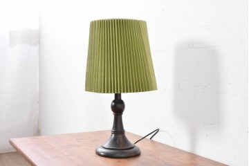 中古　松本民芸家具　和洋折衷デザイン　和紙製プリーツシェードのA型スタンド　(R-086883)