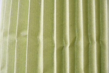 中古　松本民芸家具　和洋折衷デザイン　和紙製プリーツシェードのA型スタンド　(R-086883)