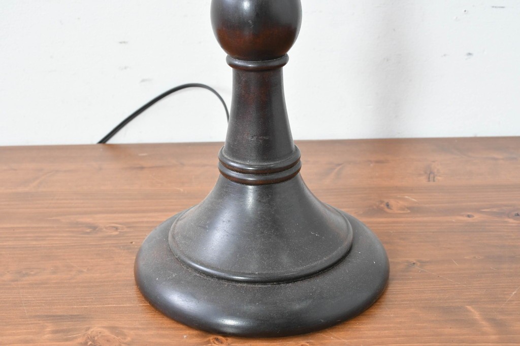 中古　松本民芸家具　和洋折衷デザイン　和紙製プリーツシェードのA型スタンド　(R-086883)