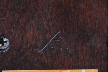 中古　松本民芸家具　和洋折衷デザイン　和紙製プリーツシェードのA型スタンド　(R-086883)