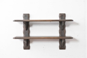 中古　美品　飛騨産業　キツツキ　プロヴィンシャル(Provincial)　ブリティッシュカントリーな素朴さが魅力の2段ウォールシェルフ　(R-086884)