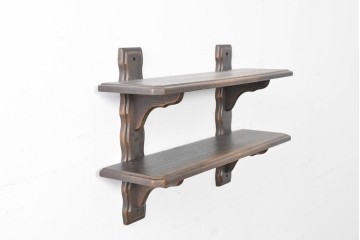 中古　美品　飛騨産業　キツツキ　プロヴィンシャル(Provincial)　ブリティッシュカントリーな素朴さが魅力の2段ウォールシェルフ　(R-086884)