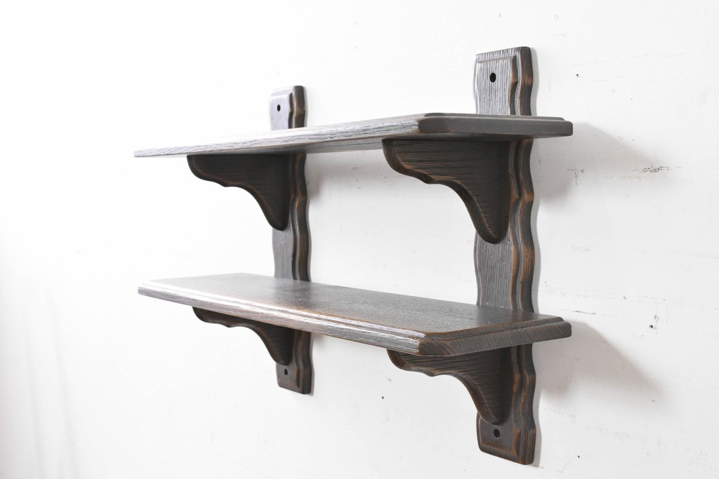 中古　美品　飛騨産業　キツツキ　プロヴィンシャル(Provincial)　ブリティッシュカントリーな素朴さが魅力の2段ウォールシェルフ　(R-086884)