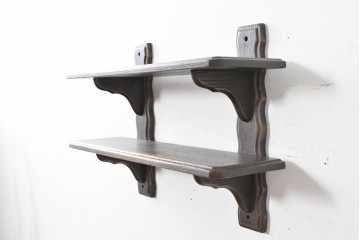 中古　美品　飛騨産業　キツツキ　プロヴィンシャル(Provincial)　ブリティッシュカントリーな素朴さが魅力の2段ウォールシェルフ　(R-086884)