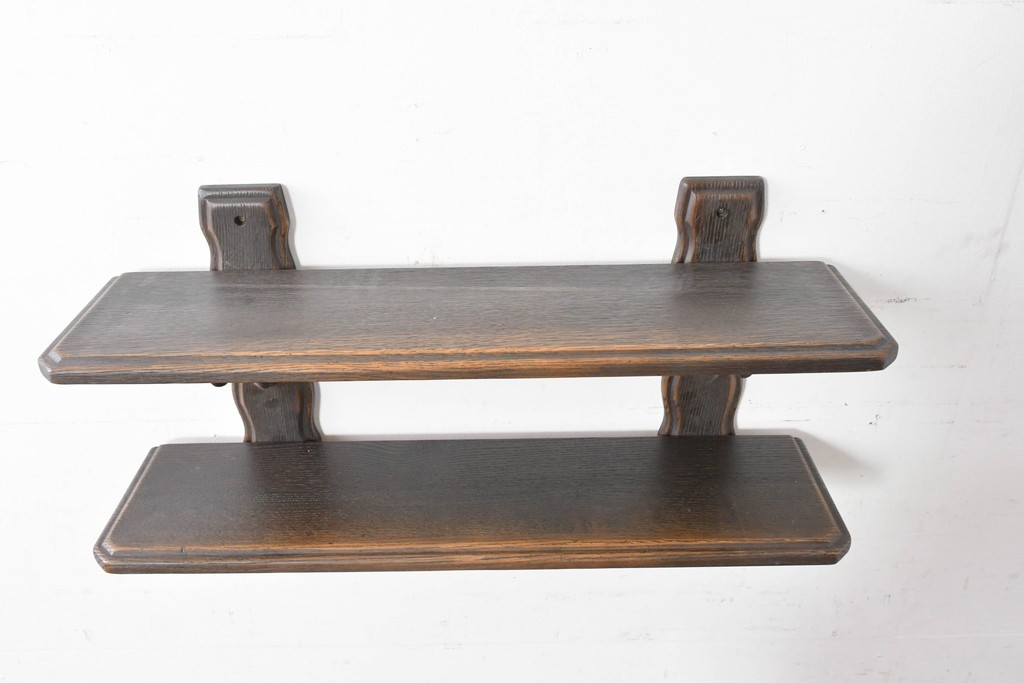 中古　美品　飛騨産業　キツツキ　プロヴィンシャル(Provincial)　ブリティッシュカントリーな素朴さが魅力の2段ウォールシェルフ　(R-086884)