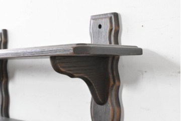 中古　美品　飛騨産業　キツツキ　プロヴィンシャル(Provincial)　ブリティッシュカントリーな素朴さが魅力の2段ウォールシェルフ　(R-086884)