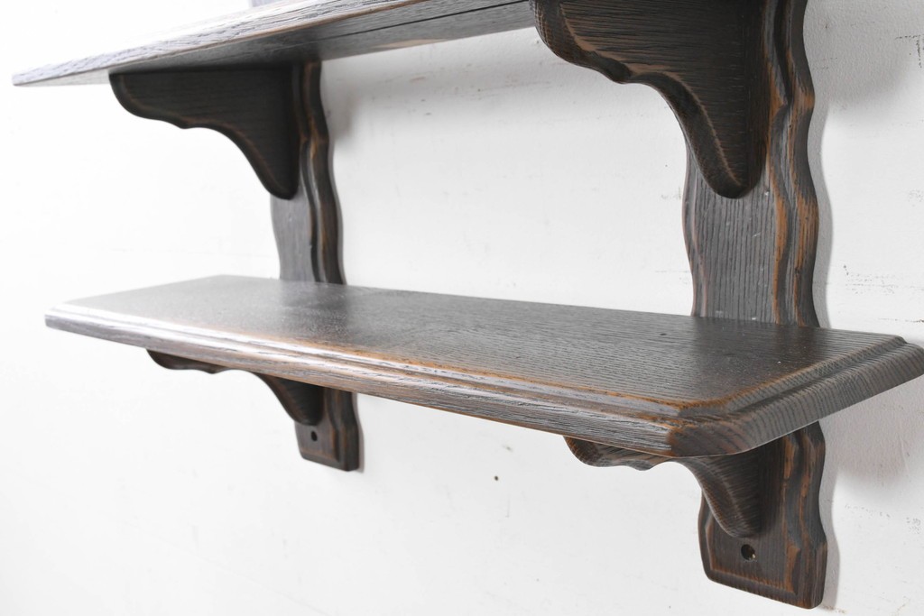 中古　美品　飛騨産業　キツツキ　プロヴィンシャル(Provincial)　ブリティッシュカントリーな素朴さが魅力の2段ウォールシェルフ　(R-086884)