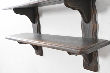 中古　美品　飛騨産業　キツツキ　プロヴィンシャル(Provincial)　ブリティッシュカントリーな素朴さが魅力の2段ウォールシェルフ　(R-086884)