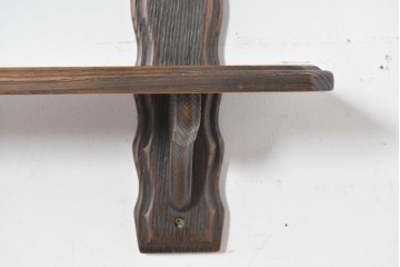 中古　美品　飛騨産業　キツツキ　プロヴィンシャル(Provincial)　ブリティッシュカントリーな素朴さが魅力の2段ウォールシェルフ　(R-086884)