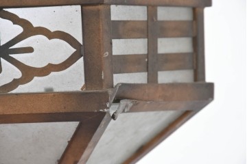 和製アンティーク　花菱文様をあしらった六角形のシーリングライト　(R-086887)