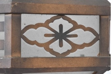 和製アンティーク　花菱文様をあしらった六角形のシーリングライト　(R-086887)