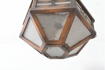 和製アンティーク　花菱文様をあしらった六角形のシーリングライト　(R-086887)