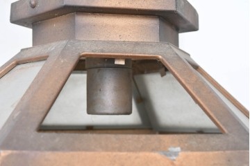 和製アンティーク　花菱文様をあしらった六角形のシーリングライト　(R-086887)