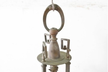 フランスアンティーク　優美な曲線を描く真鍮フレームの3灯シャンデリア　(R-086888)