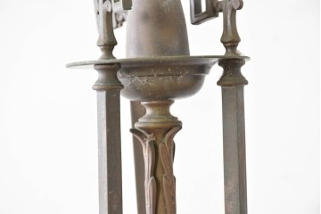 フランスアンティーク　優美な曲線を描く真鍮フレームの3灯シャンデリア　(R-086888)