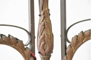 フランスアンティーク　優美な曲線を描く真鍮フレームの3灯シャンデリア　(R-086888)