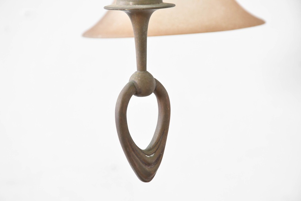 フランスアンティーク　優美な曲線を描く真鍮フレームの3灯シャンデリア　(R-086888)