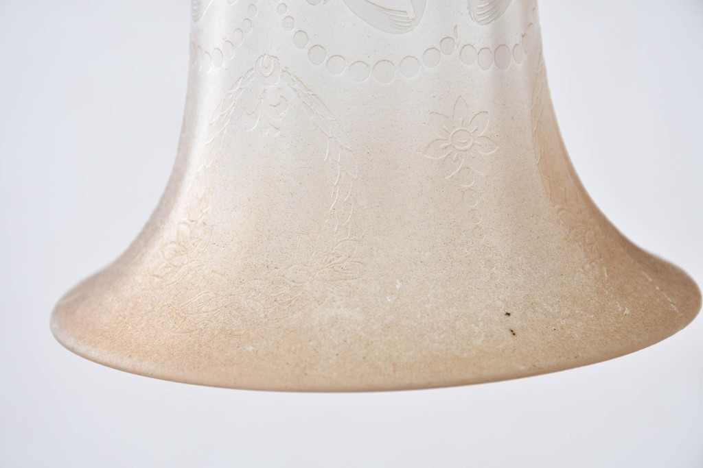 フランスアンティーク　優美な曲線を描く真鍮フレームの3灯シャンデリア　(R-086888)