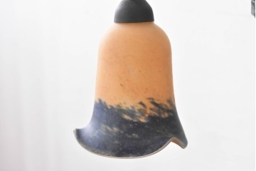 フランスアンティーク　アール・ヌーヴォー様式　熔かし込みガラスの優美な5灯シャンデリア　(R-086889)