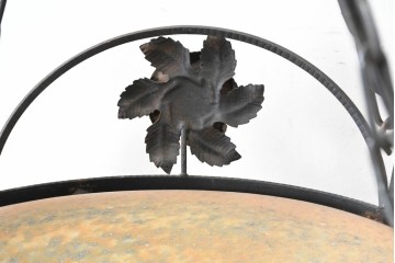 フランスアンティーク　アール・ヌーヴォー様式　熔かし込みガラスの優美な5灯シャンデリア　(R-086889)