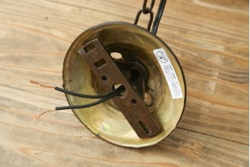 イギリスヴィンテージ　ビビッドな差し色が目を惹くステンドグラスの球体型ペンダントライト　(R-086891)