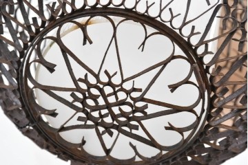 和製アンティーク　透かし模様が印象的な球体デザインの吊り下げ照明　(R-086894)