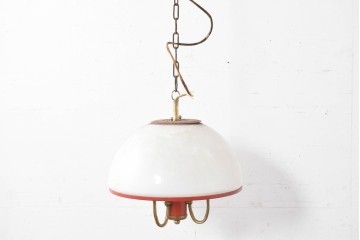 和製ビンテージ　レトロな配色のガラスシェードが目を引く吊り下げ照明　(R-086896)