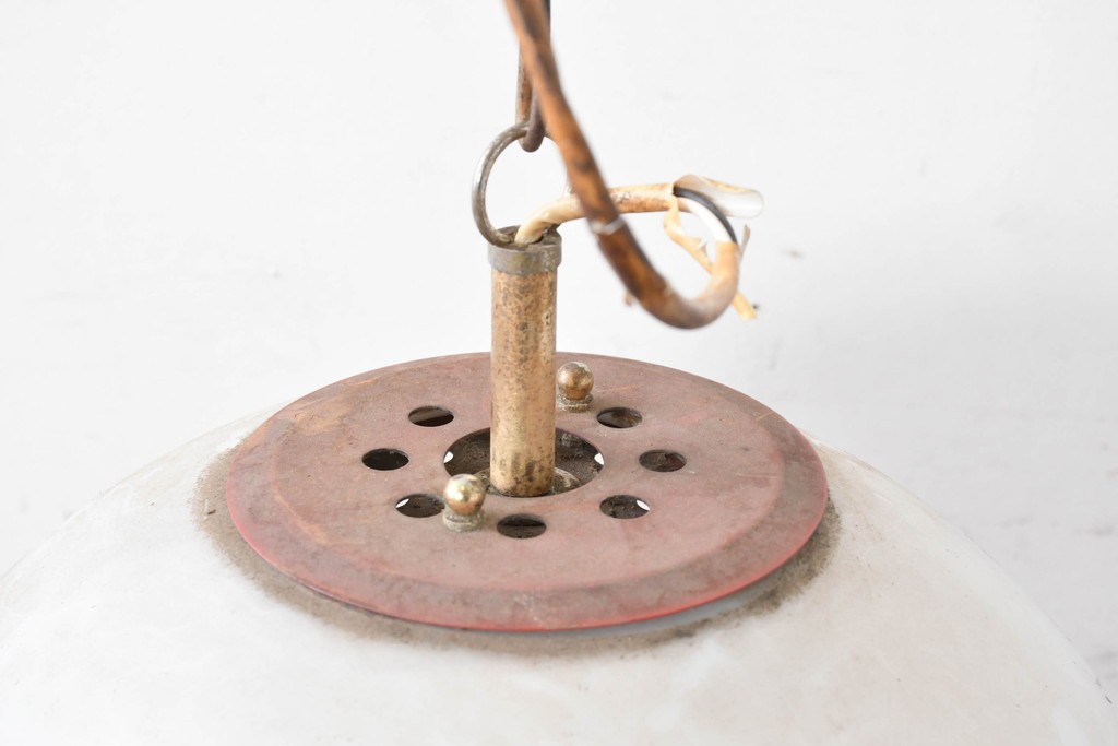 和製ビンテージ　レトロな配色のガラスシェードが目を引く吊り下げ照明　(R-086896)