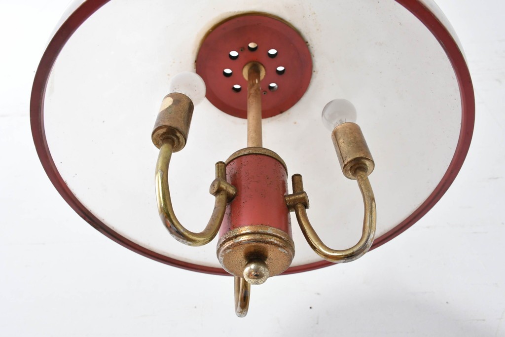 和製ビンテージ　レトロな配色のガラスシェードが目を引く吊り下げ照明　(R-086896)