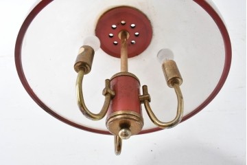 和製ビンテージ　レトロな配色のガラスシェードが目を引く吊り下げ照明　(R-086896)